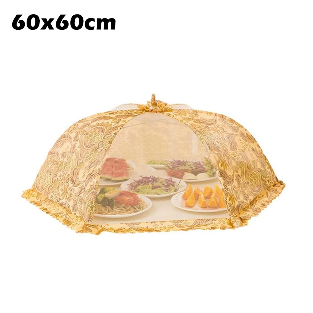 Foldable Food Covers Anti Fly Mosquito Breathable Dining Table Mesh Cover Dustproof Vegetable Cover Umbrella: WHITE