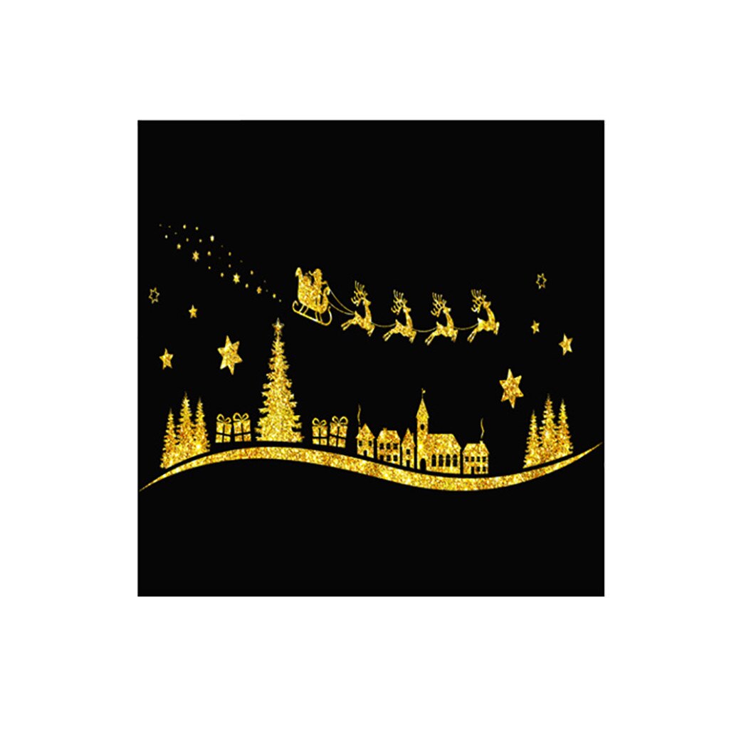 Merry Christmas Window Art Decals Family Room Wall Stickers Murals Decorative Stickers Removable Wall Art Stickers