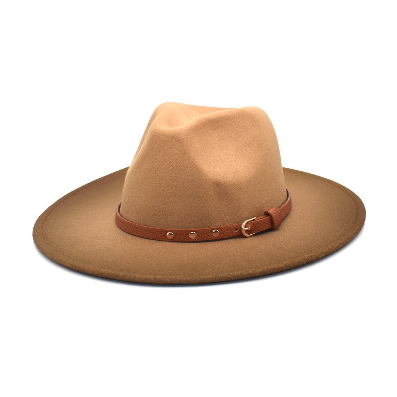 Sombrero de lana de Color degradado para mujer, sombrero Fedora para exteriores, otoño, invierno, cálido, sombrero, Jazz de Panamá: 7