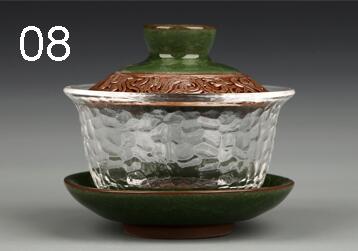 Chinese kungfu gai wan teaset China glass Tea Sets Dehua gaiwan tea porcelain teapot tea set for travel Beautiful easy kettle: 08