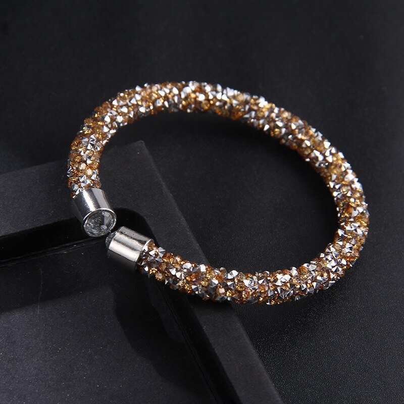 Bling Crystal Manchet Bangle Armband Open Pulseira Feminina Voor Vrouwen Bijoux Sieraden