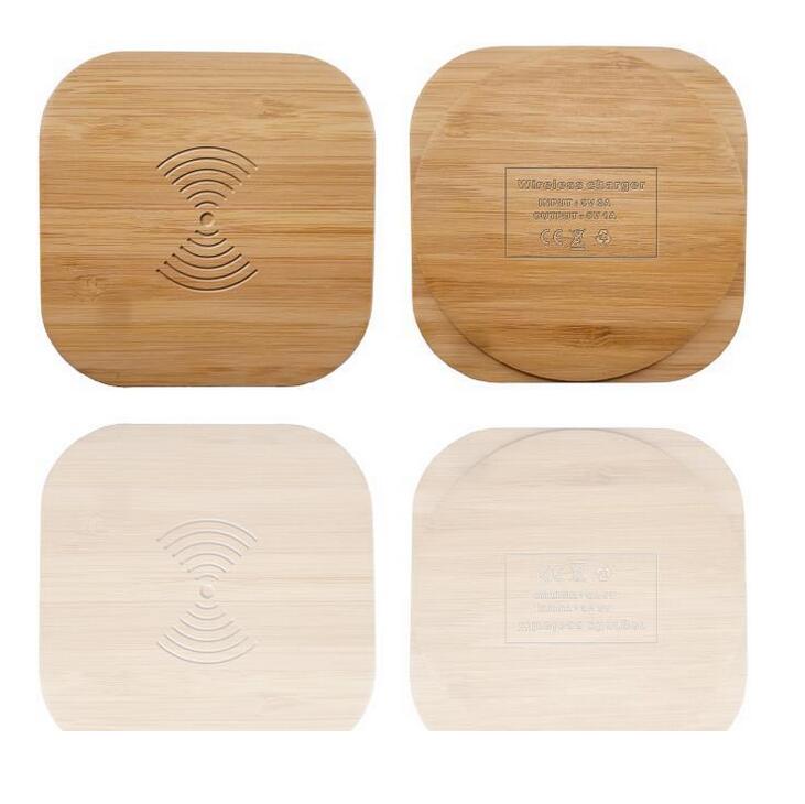 Draadloze Universele Snellader Bamboe Houten Qi Standaard Draadloze Oplader Voor iPhone X Mobiele Telefoon Draadloos Opladen 12.2