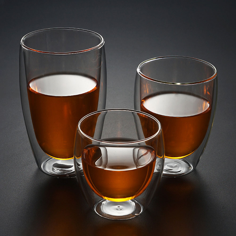 1pc 250/350/450ml dobbeltvægge shotglas dobbeltvægge espressokaffekop