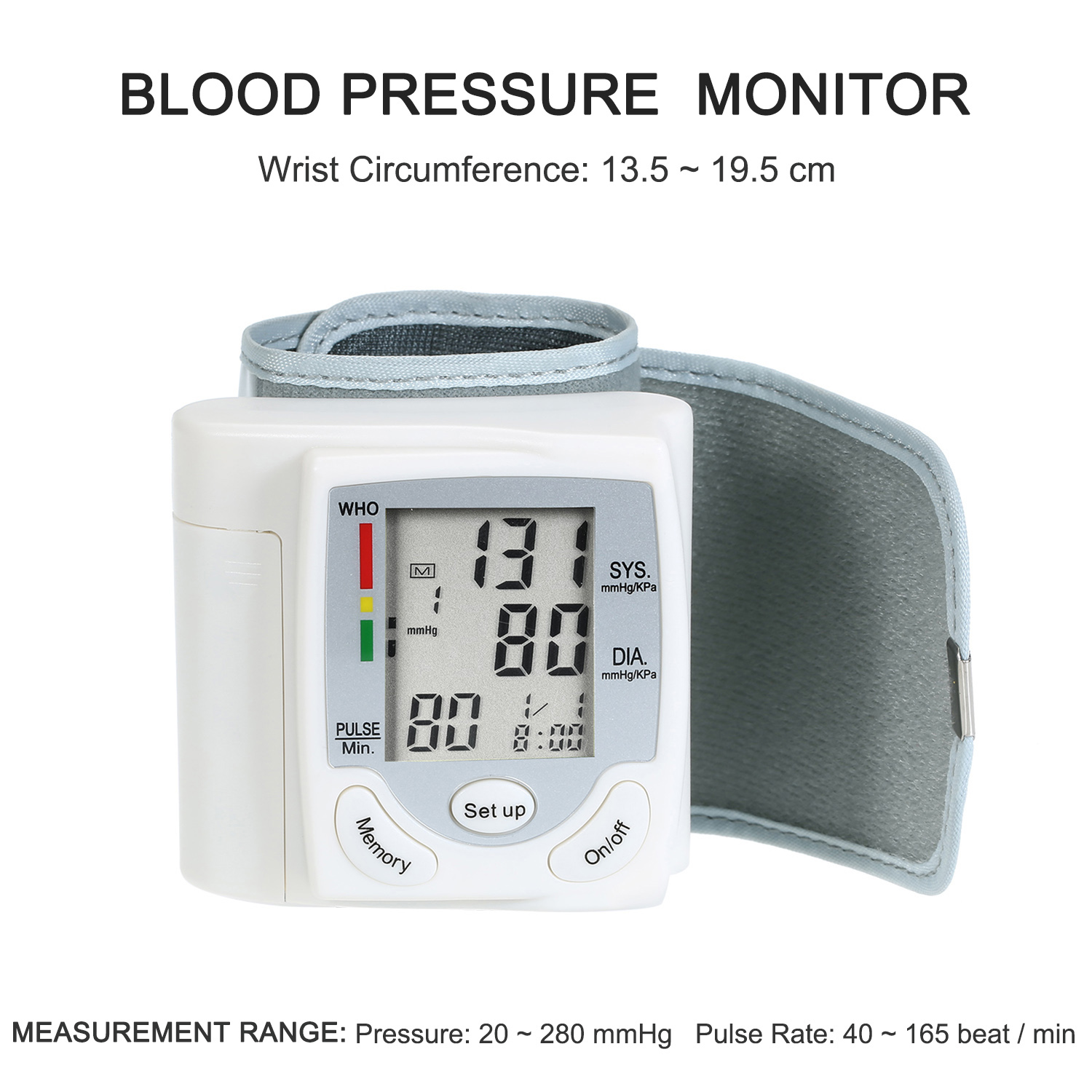 Tonometer Bloeddrukmeter Digitale Elektronische Bloeddrukmeter Draagbare Huishoudelijke Bloeddrukmeter Pols Band Type