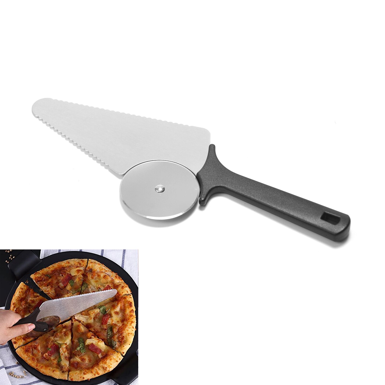 Pizza Cutter 1PC Multifunctional Stainless Steel Kitchen Pizza Tools Food Helper Turner Divider Pizza Cutters Wheels