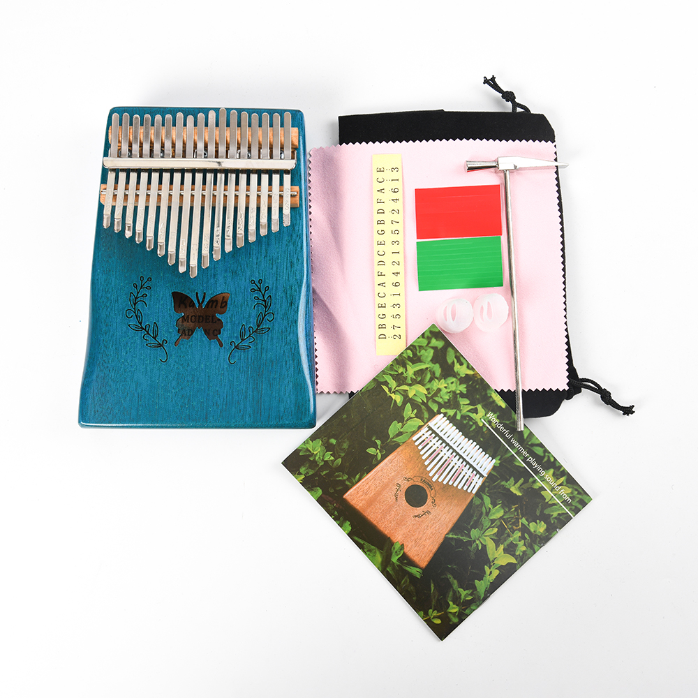 Children's and Girls' Styles 17 Keys Kalimba Pattern Thumb Piano Mahogany Body Musical Instrument 17 Keys Kalimba