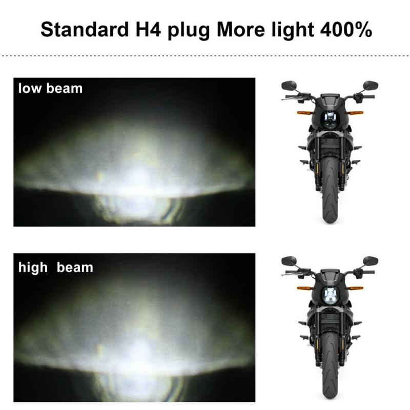 Black 5-3/4" 5.75 Inch LED Headlight High Low For Motorcycle LED Projection Headlight Motorcycles Headlight Bulbs