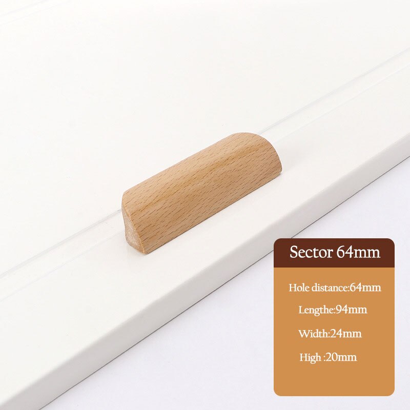 1Pc Cabinet Drawer Handles Knobs Door Window Kitchen Cupboard Wardrobe Dresser Pulls Furniture Hardware Natural Solid Wood: 6