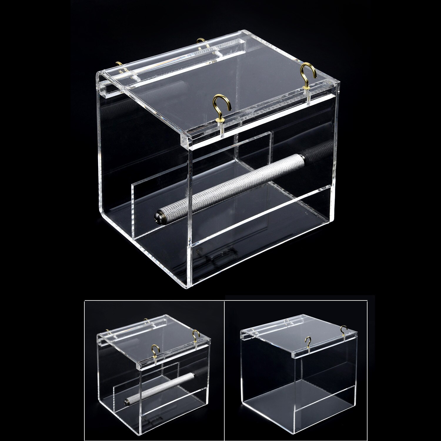 1pc plastic vogelwaterbadbox papegaaienkooi badkuip papegaai voor huisdier kooi hangende kom parkiet vogelbad douche staande box bak