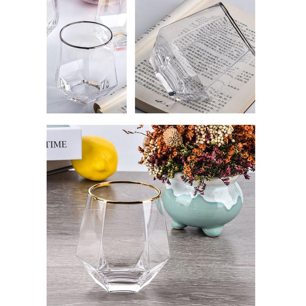 Phnom penh diamant färgglada glas bar sexkantig kristall whisky sprit glas juice kopp vin set