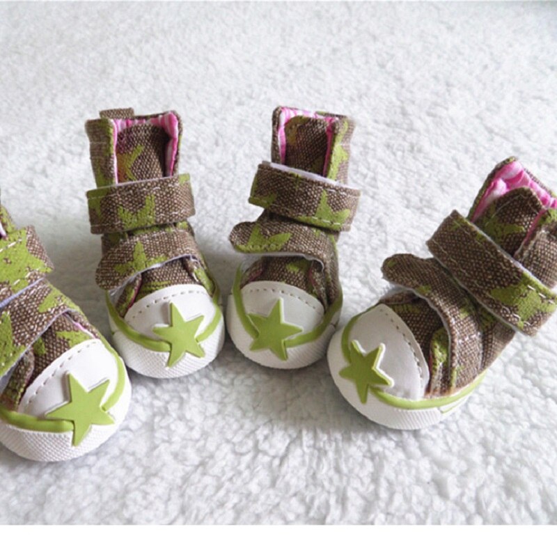 WLYANG-chaussures en tissu pour chien | Chaussures pour animaux de compagnie, bottes pour gros chien, 4 pièces/ensemble, rouge et bleu: green / 2