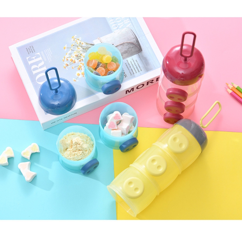 Mignon 3 Couches Compartiment Lait En Poudre Boîte De Rangement Bébé Formule Distributeur Infantile Essentiels Céréales Collations Conteneur