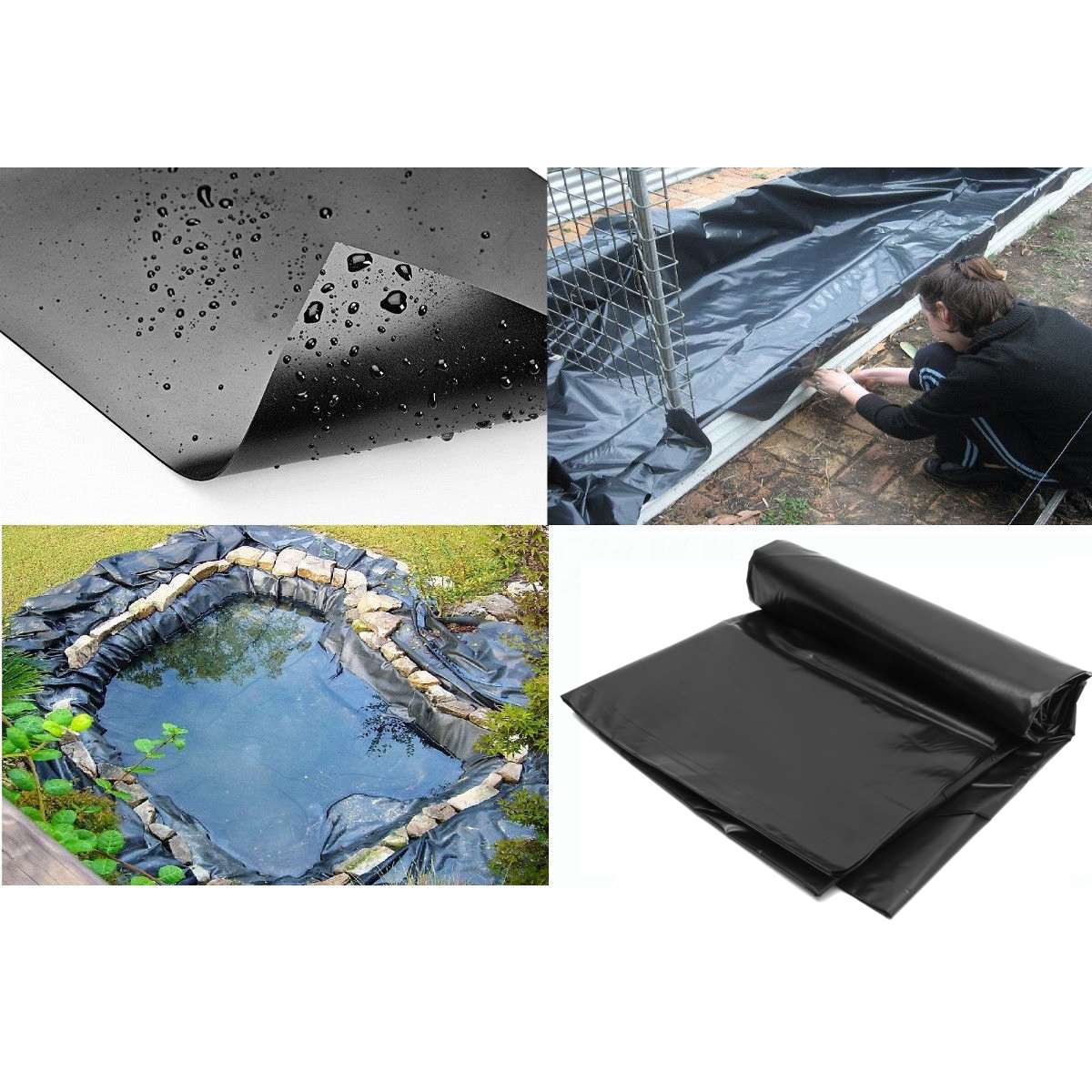 3X2M Waterproof Liner film Fish Pond Liner Garden Pool Reinforced HDPE Heavy Duty Guaranty Landscaping Pool Pond Landscaping