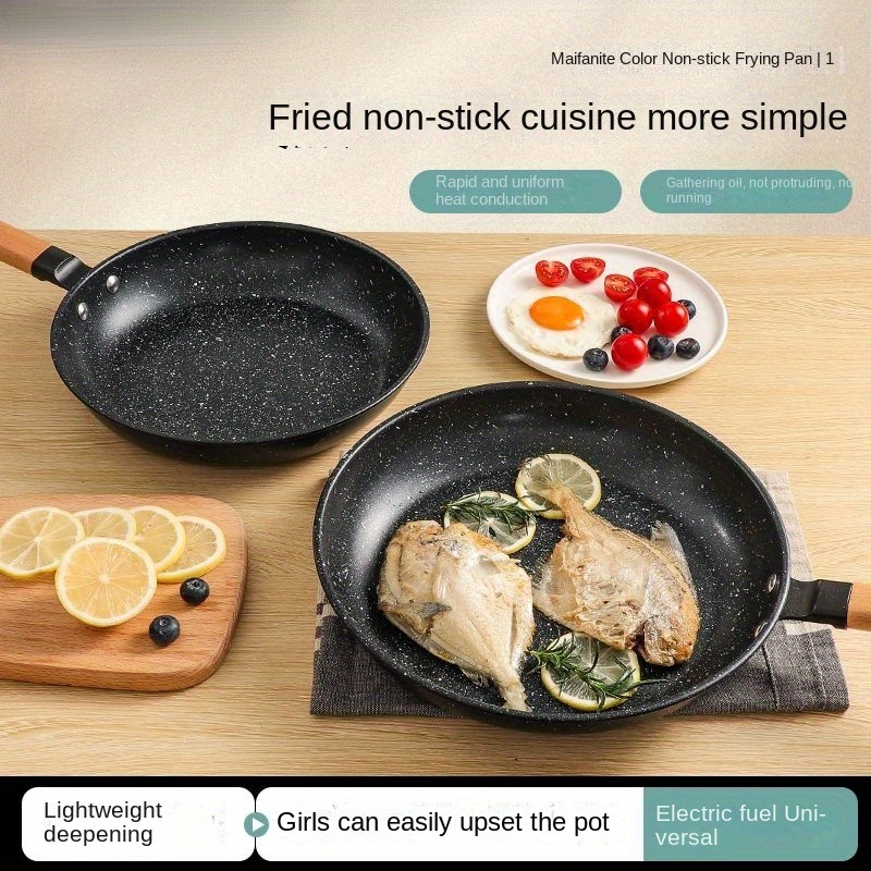 Non-stick stegepande bøfpande fiskepande husholdnings dyb jern stegepande