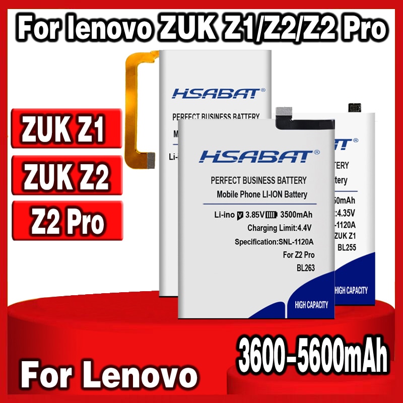 HSABAT 3600mAh-5600mAh BL268 BL263 BL255 Batterie für Lenovo ZUK Z2 Z2131 / ZUK Z2 pro Z2Pro / ZUK Z1