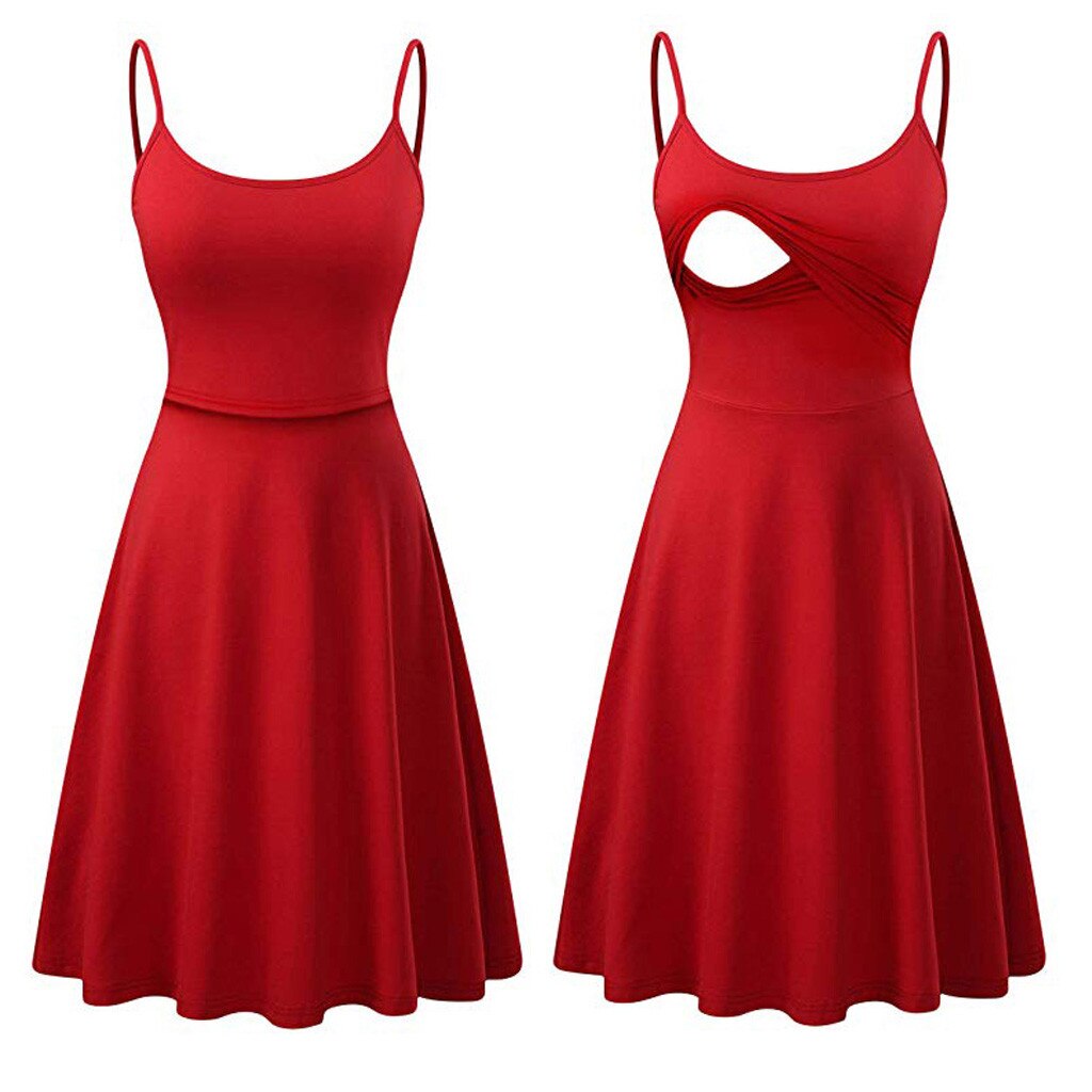 Vestido de maternidad para mujeres embarazadas, Túnica de Color sólido, ropa de maternidad para amamantar, n. ° 04