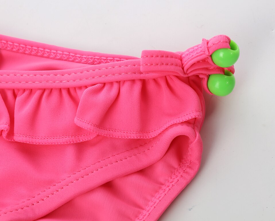 2~7Y Biquini Infantil Solid color Girls swimwear Kids Bikini Set Two pieces Children Swimwear Kids Beach wear-ST113