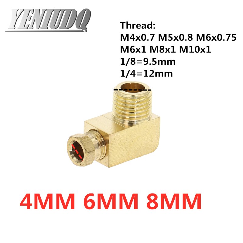 Machine tool lubrication Brass oil Pipe Fitting 4 6 8mm OD Tube Compression Ferrule Tube Compression Fitting Connector adapter