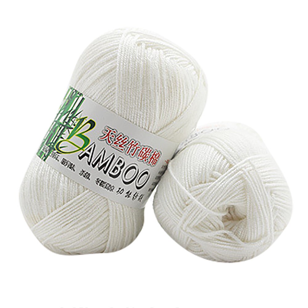Bambus bomuld varm blød naturlig strikning hæklet strikvarer uldgarn 50g sweater hat strik bomuldsgarn #t2: -en