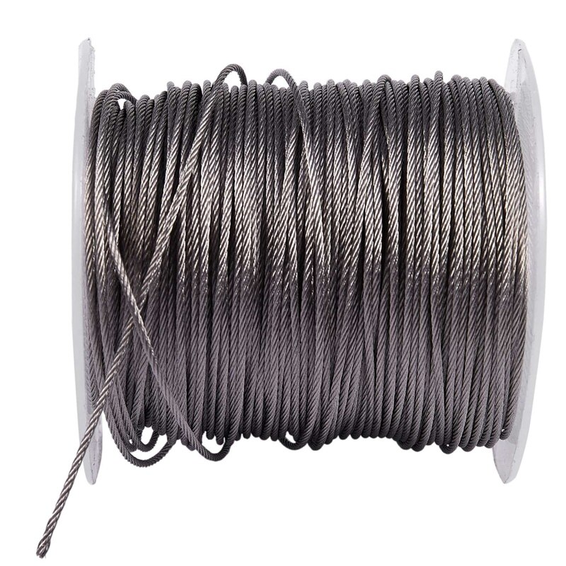 100 stk 1mm stålwirer aluminiumshylster ærmer sølv tone & 1x hejseløft 7 x 7 1mm dia rustfrit stål fleksibel wire