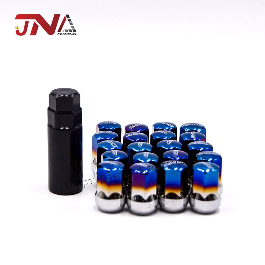 JDM Roasted Blue Lug Nuts for Racing Wheel Nuts titanium alloy car tire accessories JDM Roasted Blue Lug Nuts for Racing Wheel Nuts titanium alloy car tire accessories