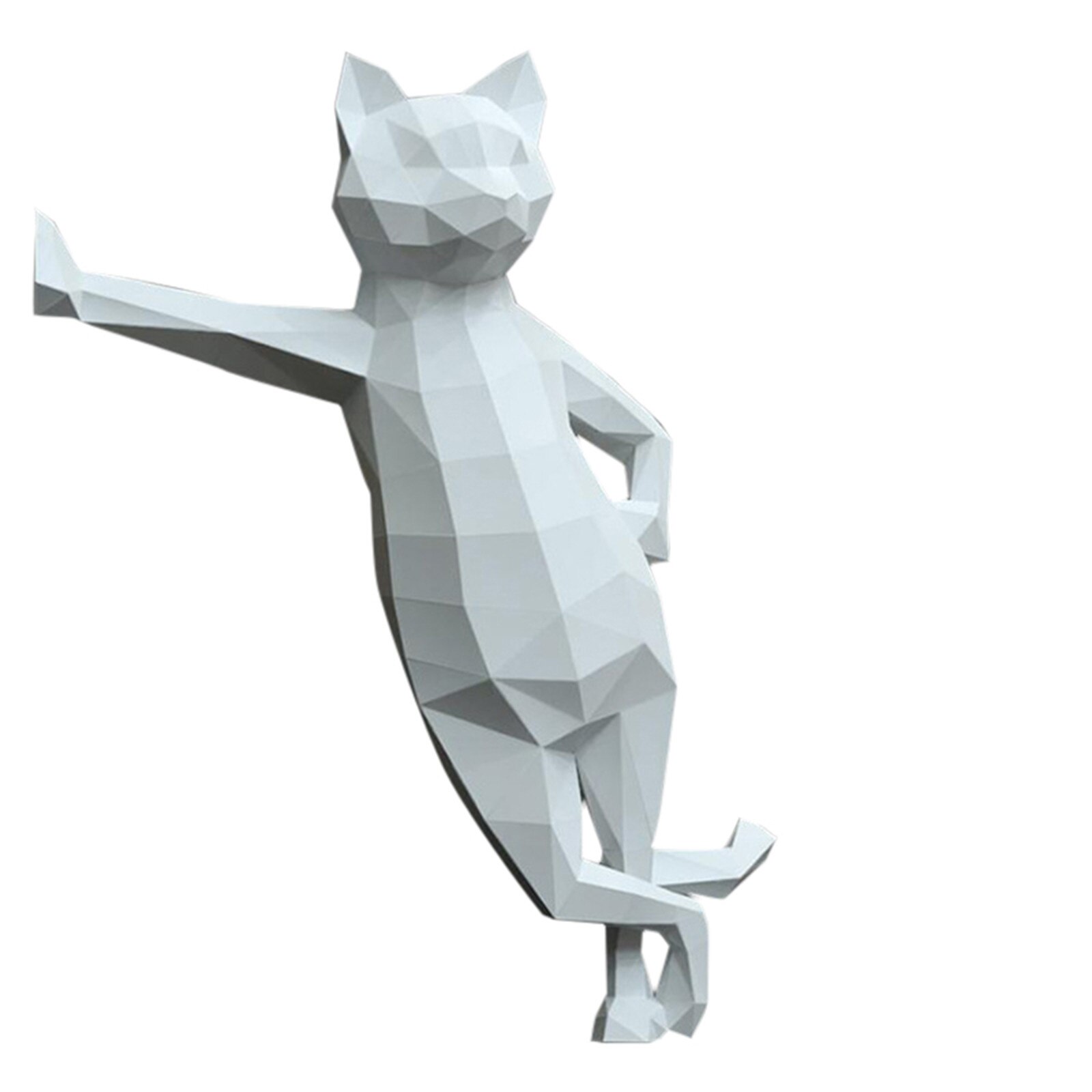3d papier animaux modèles beau chat papier bricolage manuel décorations pour la maison à la main géométrique papier figurines d'action D07: C