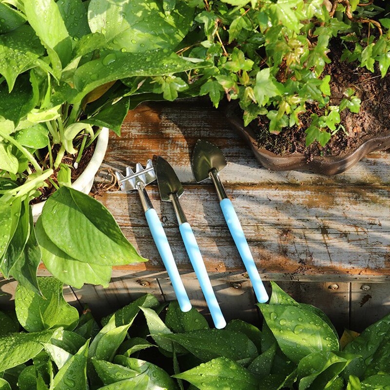 Garden Combination Tools Stainless Steel Gardening Tool Portable Balcony Home-grown Mini Digging Suits Shovel Rake 3PCS /Set