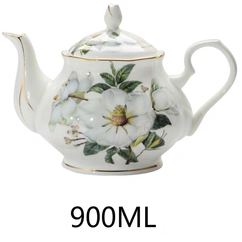 Bone China Theepot 400Ml/900Ml/1400Ml Keramische Thee Pot Set High Grade Porselein Waterkoker Grote capaciteit Theepot Voor Huwelijkscadeau: 01