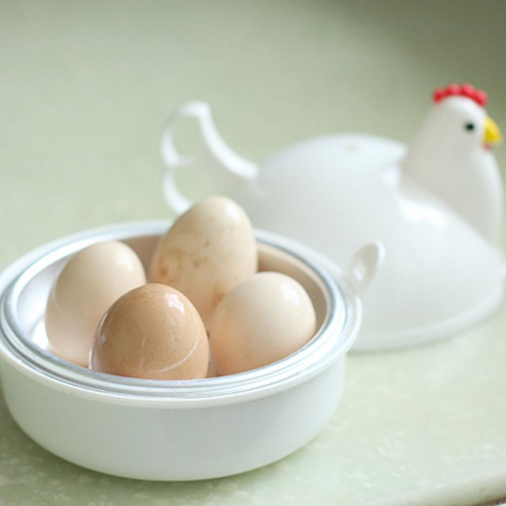 Chicken Shape 4 Eggs Steamer Boiler Kitchen Microwave Oven Supplies Cooker Tool