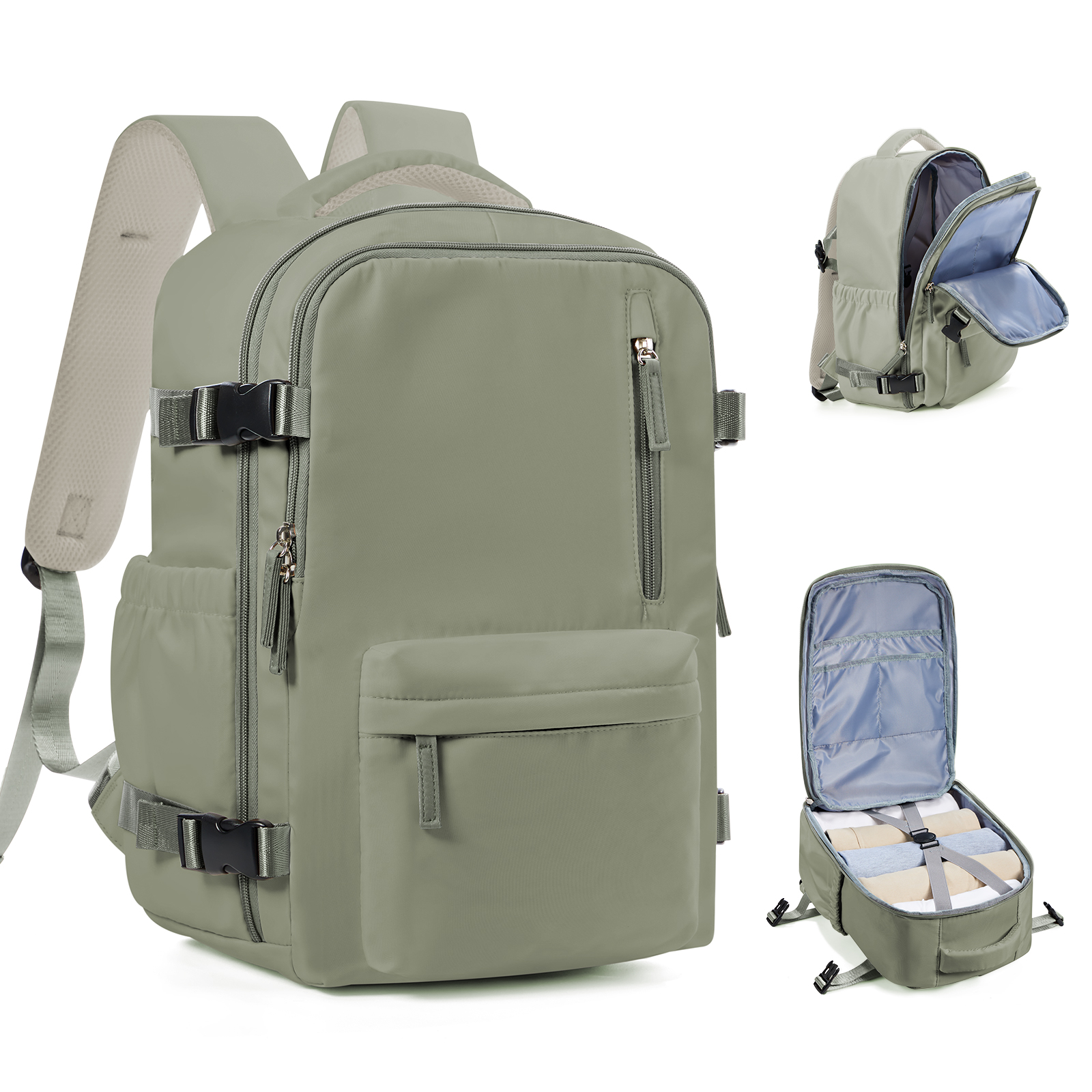 Waterproof Backpack Ryanair 40x20x25 Cabin Bag for Men Women Airplane Travel Backpack Laptop backpack bag Cabina Carry ons: army green