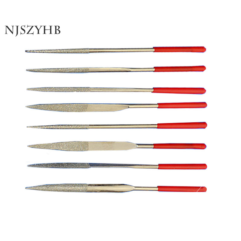 10 pieces of diamond plastic handle shaping file model file stainless steel gem polishing alloy file small metal processing file