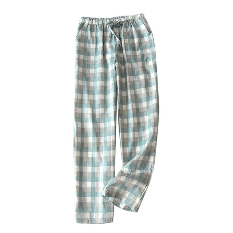 Autumn Women Pajama Pants Casual Loose Pink Green Plaid Pajamas Trousers Comfy Breathable Female Sleep Bottoms Sleepwear