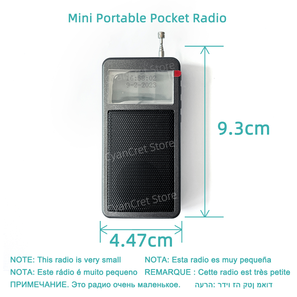 Radio FM portatile Mini ricevitore tascabile Schermo LCD stereo Supporto ad alta sensibilità Auricolari Bluetooth con antenna altoparlante