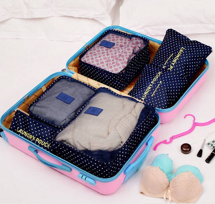 6 piece set / set Oxford knit bag travel bag storage bag luggage packaging cube storage bag clothing: D3