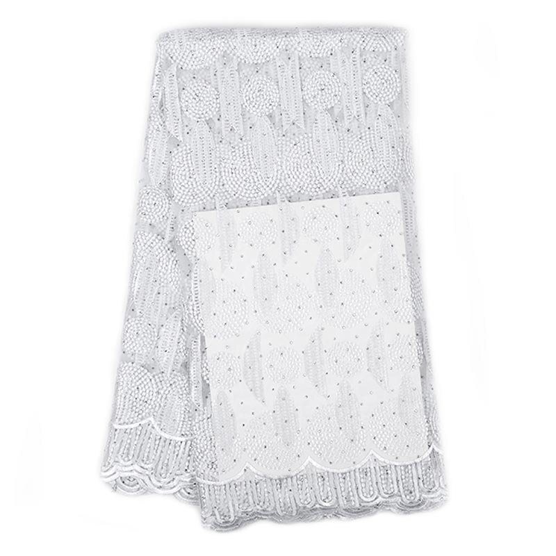 African mesh lace fabric French embroidered tulle lace fabric with stone Nigerian mesh lace fabric for wedding