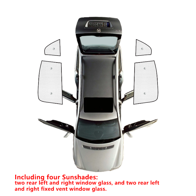 Full Cover Sunshades For Mitsubishi Outlander CW ZG ZH 2007 Car Sun Protection Windshields Side Window Visor Accessories: Brown