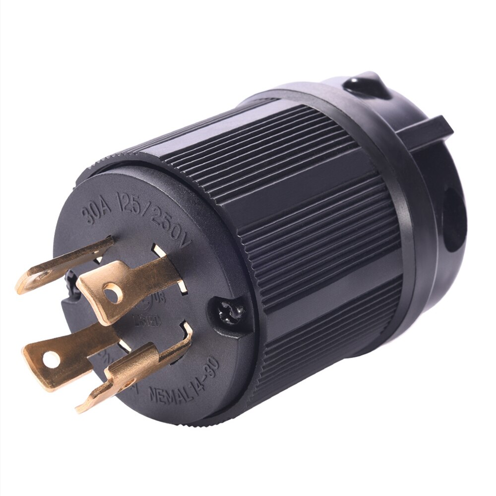 MICTUNING 30A Industrial Grade Generator Plug with Twist Lock 125/250V NEMA L14-30P 4 Pin Male Plug Replaced Plug of RV Trailers: Default Title