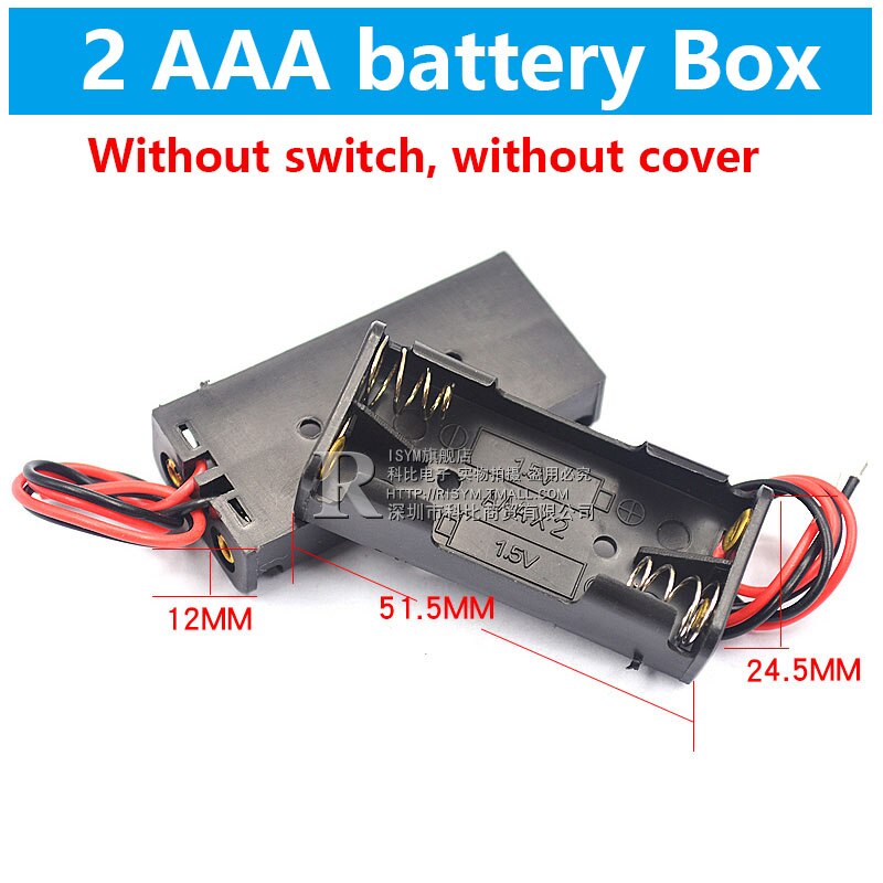 Aaa Batterij Opbergdoos Aaa Batterijen Packs Case Diy Batterij Houders Cell Box Aa Batterijen Houder Met Schakelaar En Deksel 1-8x: 2x AAA battery box