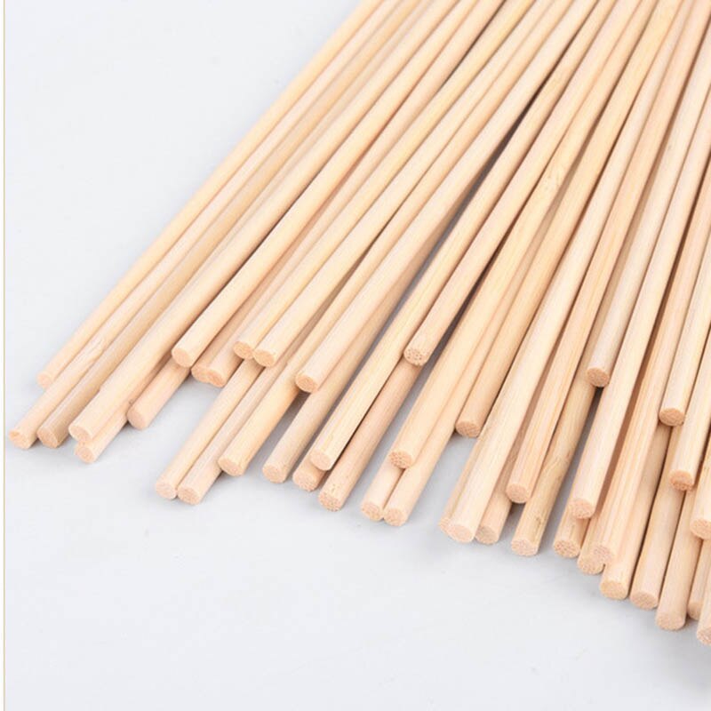 50pcs Pine Round Wooden Rods Sticks Premium Durable Wooden Dowel for DIY Crafts Building Model Woodworking