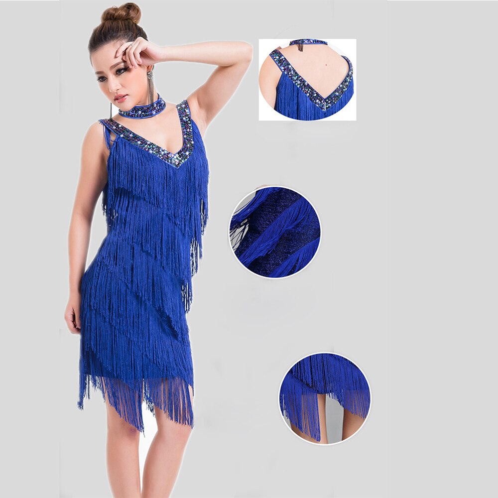Sexy V-Neck Women's Flapper Dress 1920s Tassel Cocktail Fringe Dress party costumes