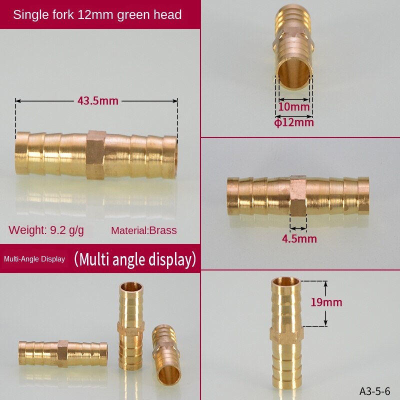 Groen Hoofd Waterslang Connector Docking Extension Direct Hoofd Thuis Wasstraat Vloeibaar Gas Gasfornuis Slang Aansluiting: 12mm