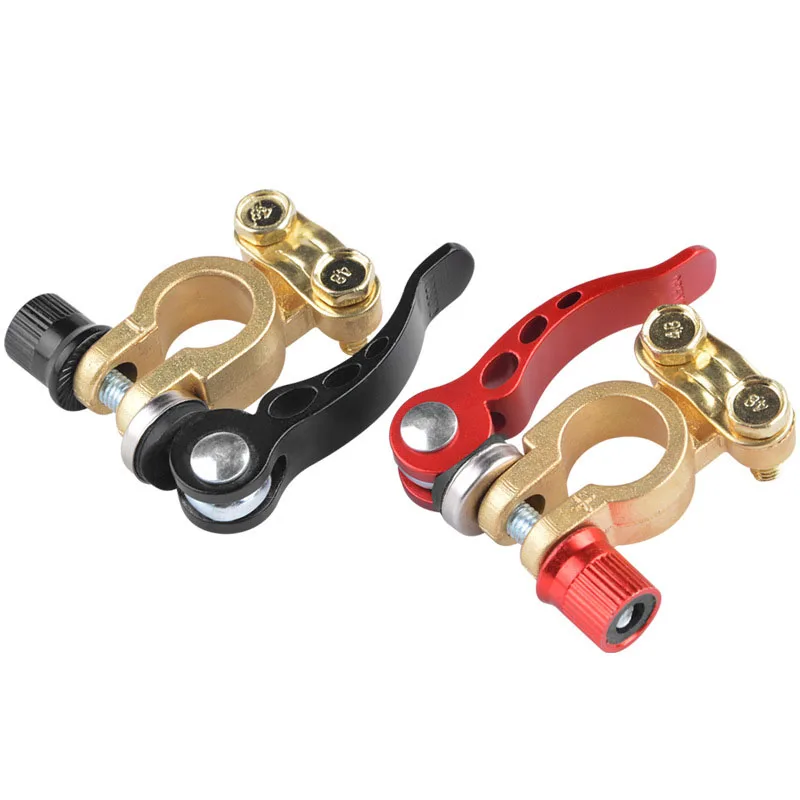 1 Pair Car Battery Terminals 12V Auto Battery Terminal Connector Battery Bornes Cable Terminal Adapter Copper Clamps Clip Screw: GRAY