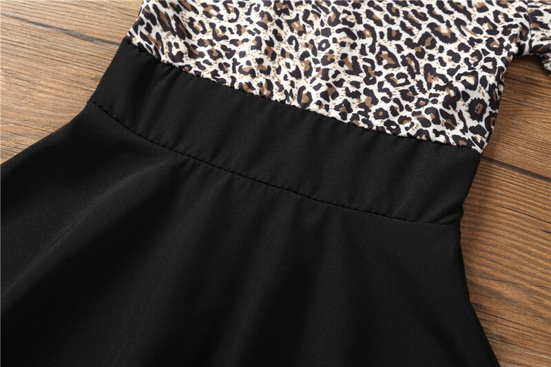 sommer Mädchen Kleider Kinder Elegante Leopard Print Prinzessin Kleid Mädchen Kurzarm Kleid 2 3 4 6 7 8 jahre Kinder Kleidung