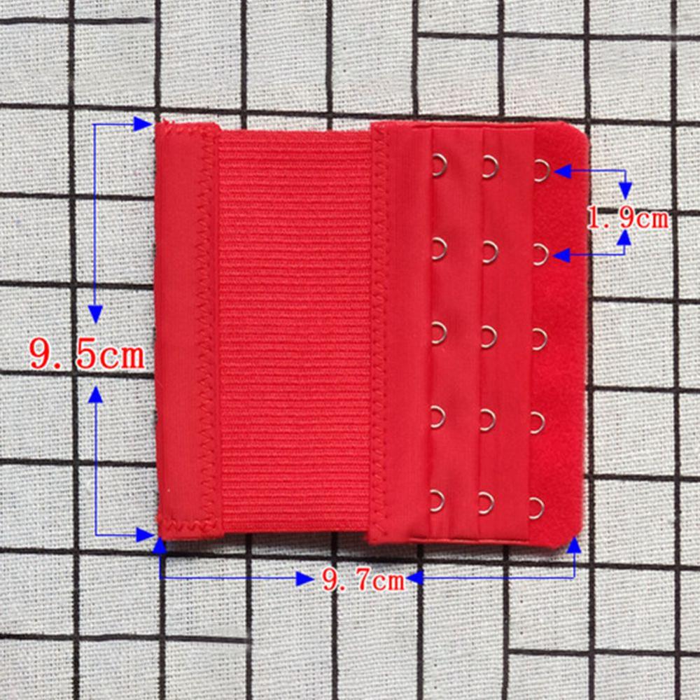 Women Bra Strap Extender 3 Rows 5 Hooks Bra Extenders Clasp Strap Sewing Tools Soutien Gorge Invisible Intimates Accessorie W3: Red