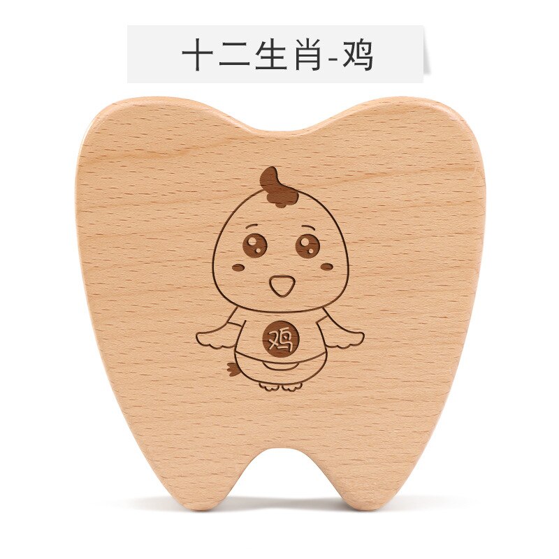 Stijl Houten Tanden Melktanden Gedenkteken Doos Meisje En Jongen Lanugo Kinderen Collectebus Baby Off Groeiende Permanente T: Y ishuai gou Teeth Chicken