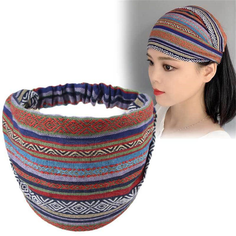 Stil pannband randig hårsjal bred huvudband turban tyg bomull trend elastiska hårband för kvinnor flickor: 4