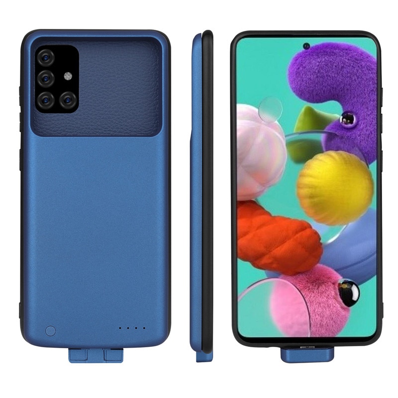 5000Mah Slim Silicone Shockproof Battery Charger Case Voor Samsung Galaxy A51 5G Power Bank Case Terug Clip Batterij cover Capa