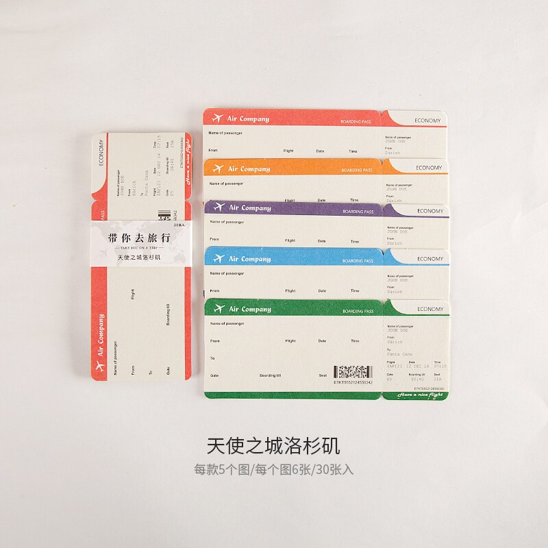 Travel airlines ticket Material Paper Note Paper DIY Retro Junk Journal Planner Craft Paper Scrapbooking Decorative Craft Album: E