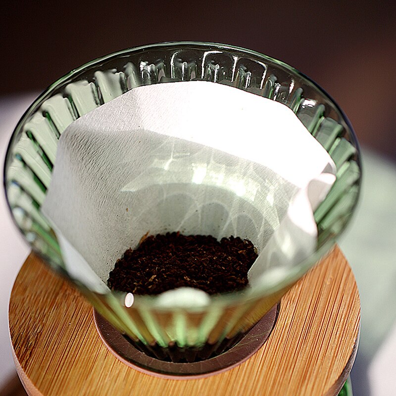 Konco Coffee Filter Glass Coffee Dripper Reusable Filters V60 Glass Coffee Filter Coffee Tools