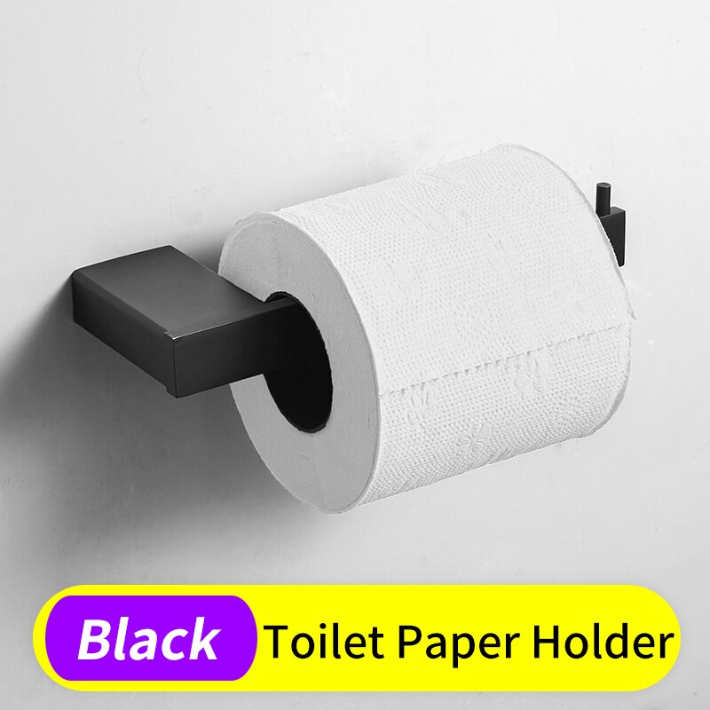 Handdoek Houder Zwart Badkamer Rvs Handdoekenrek Opknoping Holder Handdoek Bar Toiletrolhouder Zeephouder Jas Haak Rack: 1220-JZJ